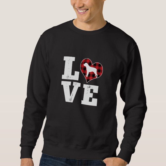 Love Rottweiler Dog Lover Gifts Buffalo Plaid Vale Sweatshirt (Front)