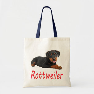 Love Rottweiler Puppy Dog Canvas Tote Bag