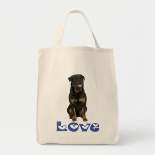 Love Rottweiler Puppy Dog Canvas Tote Bag