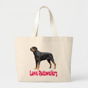 Love Rottweiler Puppy Dog Canvas Tote Bag