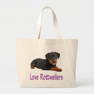 Love Rottweiler Puppy Dog Canvas Tote Bag
