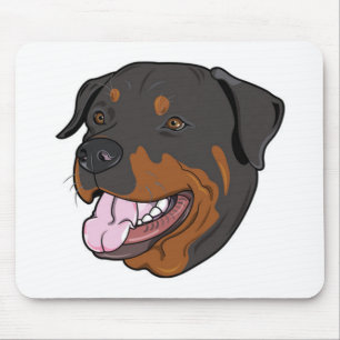 Love Rottweiler Puppy Dog Cartoon Mouse Pad