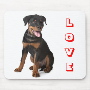 Love Rottweiler  Puppy Dog  Panting  Mousepad