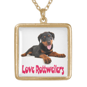 Love Rottweiler Puppy Dog Pendant Necklace