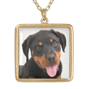 Love Rottweiler Puppy Dog Pendant Necklace
