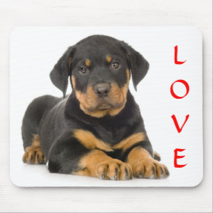 Love Rottweiler  Puppy Dog  Resting Mousepad