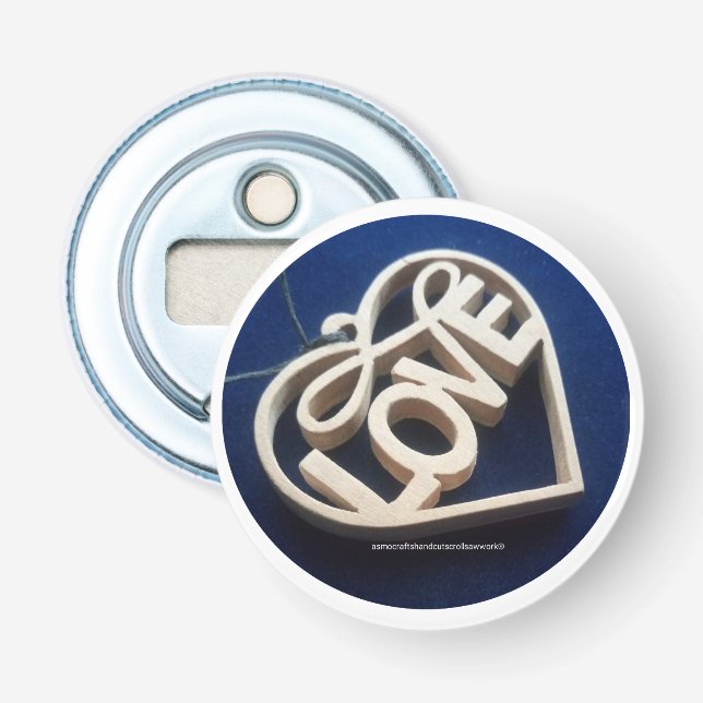    LOVE   Round Bottle Opener (Front)