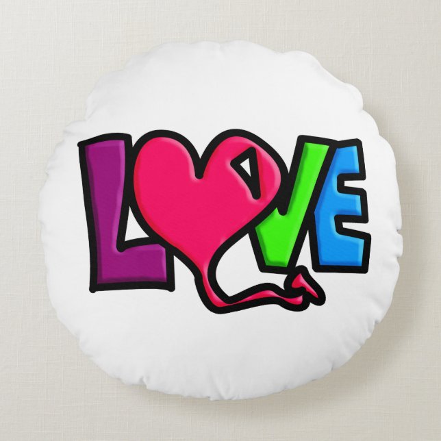 Love  round pillow (Front)