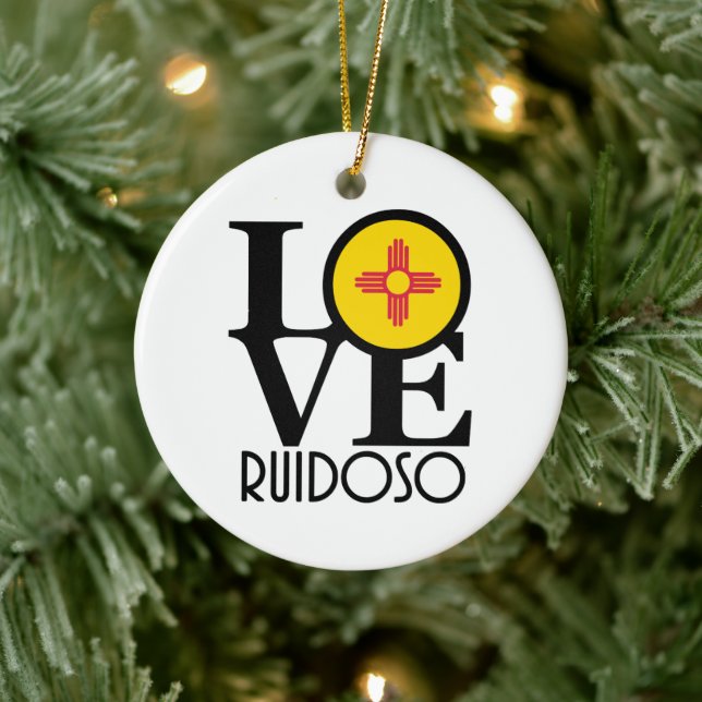 LOVE Ruidoso New Mexico Ceramic Ornament (Tree)