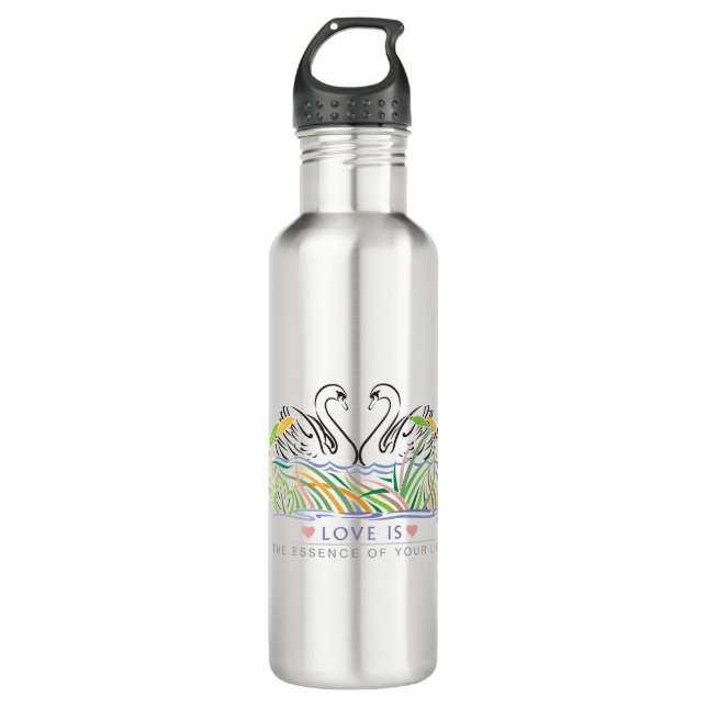 Love Rules Stainless Steel Water Bottle (Front)