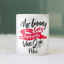 Love Run Funny Red Bunny Motivation Modern Script