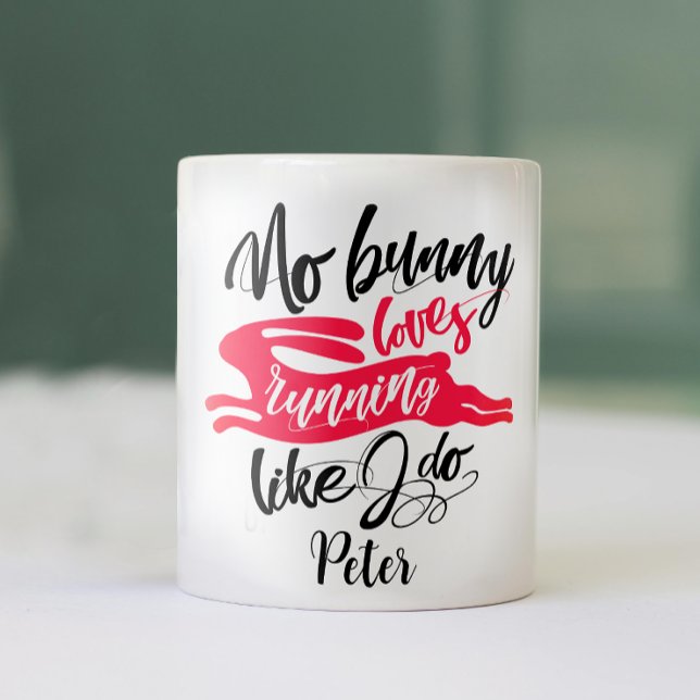  Love Run Funny Red Bunny Motivation Modern Script Coffee Mug (Creator Uploaded)