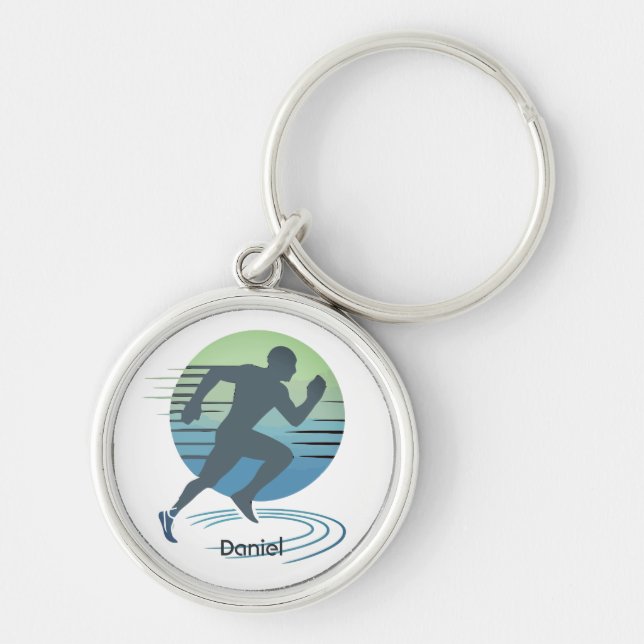 Love Running Marathon Competitive Runner Custom Keychain (Front)
