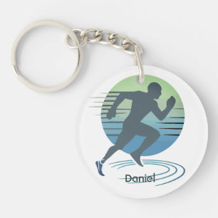 Love Running Marathon Competitive Runner Custom Keychain