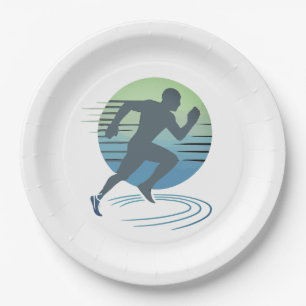 Love Running Marathon Competitive Runner Event Paper Plates