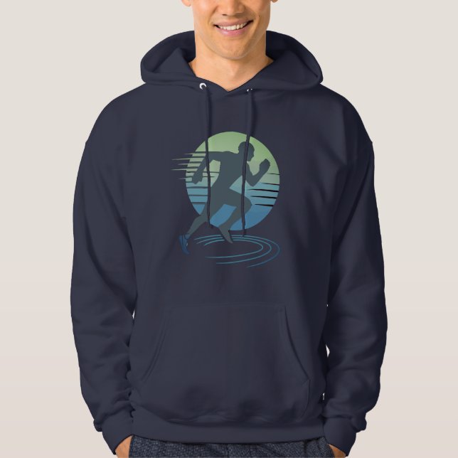 Love Running Marathon Competitive Runner Hoodie (Front)