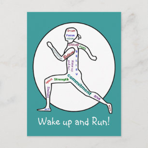 Love Running Motivational Words for Runners Postcard