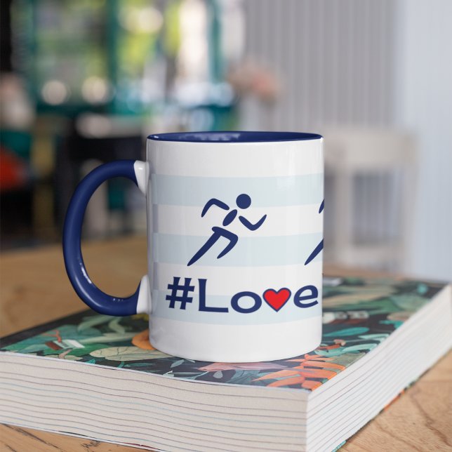 Love running slogan blue mug (Creator Uploaded)