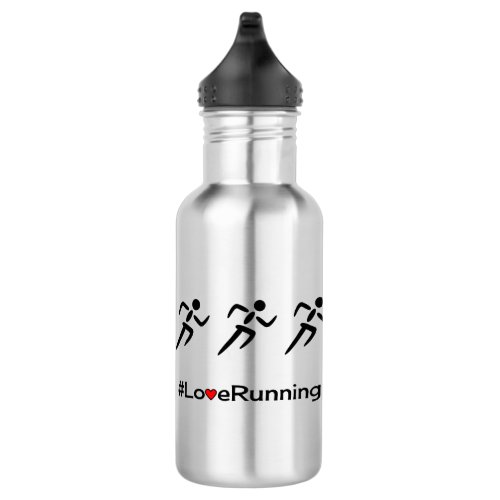 Love Running slogan runners Water Bottle