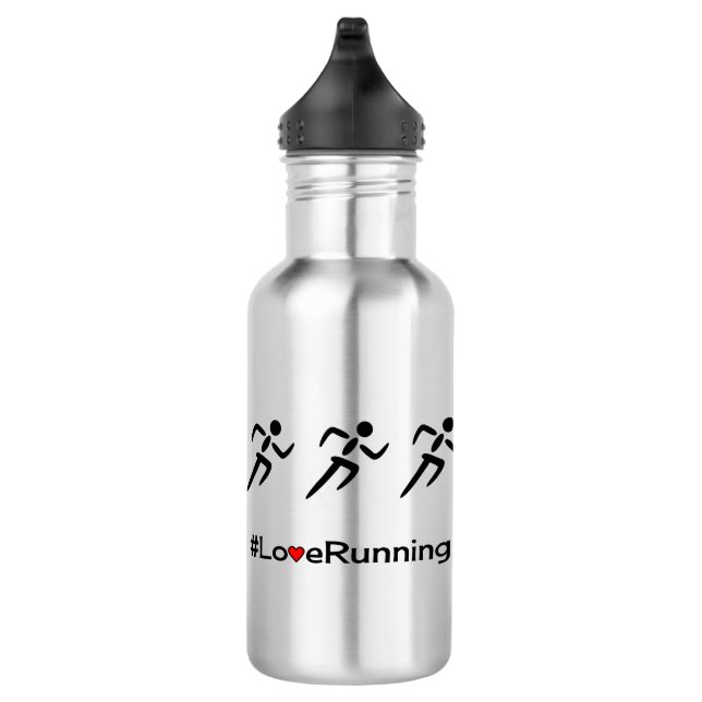 Love Running slogan runners Water Bottle (Right)