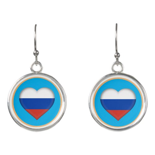 Love Russia  Russian flag fashion heartsport Earrings