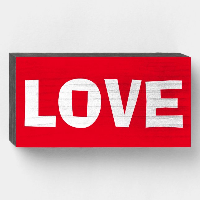 LOVE RUSTIC RED WOOD WALL SIGN (Front Horizontal)