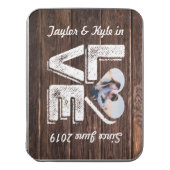 Love Rustic Woodland Photo Heart Frame Monogram Jigsaw Puzzle (Lid Vertical)