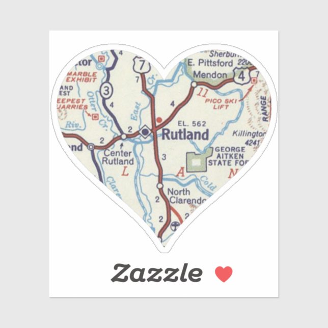 Love Rutland Vermont Sticker (Sheet)