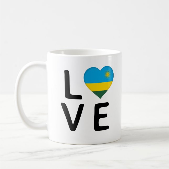 Love - Rwanda Flag Coffee Mug (Left)