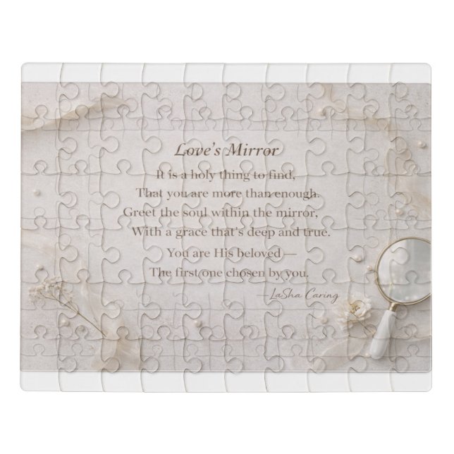 Love’s Mirror – Inspirational Christian Poem Acryl Jigsaw Puzzle (Puzzle Horizontal)