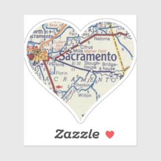 Love Sacramento Vintage Map Sticker