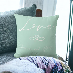 Love sage green cushion infinity forever always