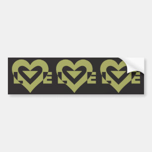 Love Sage Green on Black Bumper Sticker