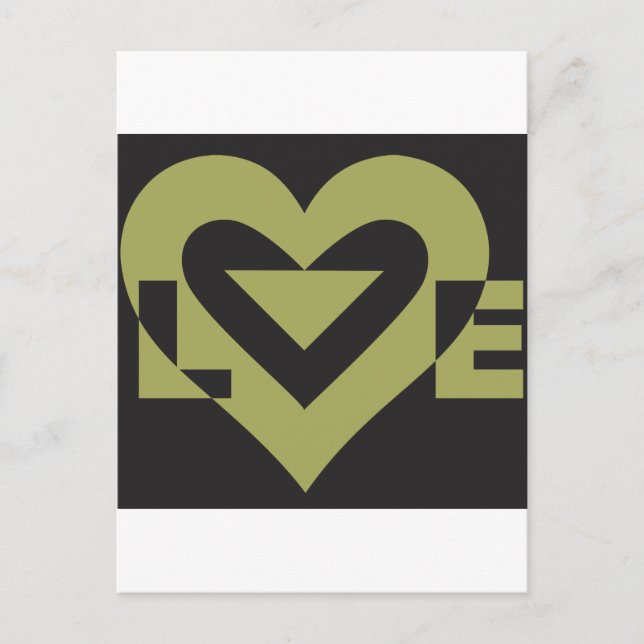Love Sage Green on Black Postcard (Front)