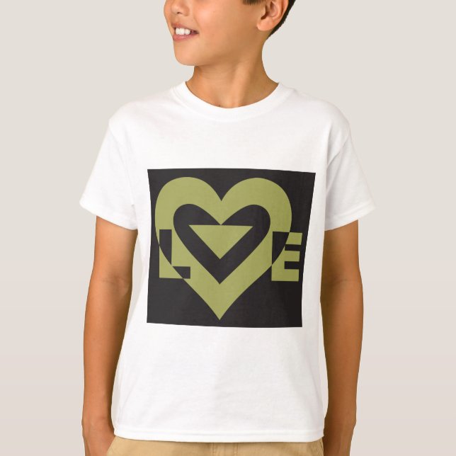 Love Sage Green on Black T-Shirt (Front)