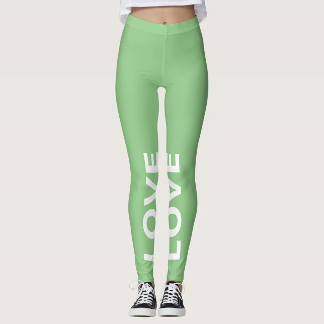 Love Sage Monochrome Classic Text Leggings (Front)
