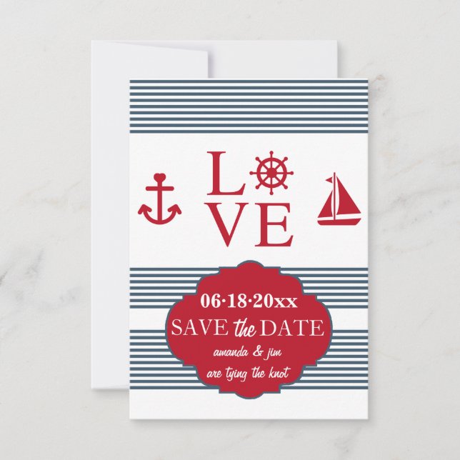 Love Sailing Save The Date Announcement (Front)