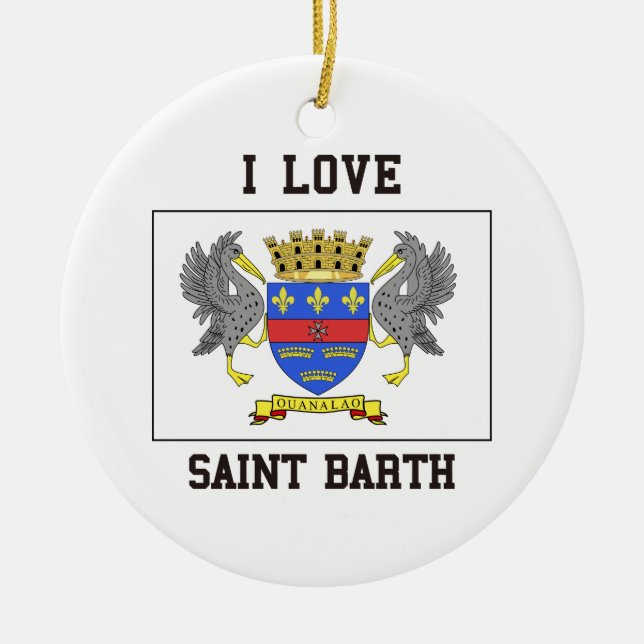 Love Saint Barth Ceramic Ornament (Front)