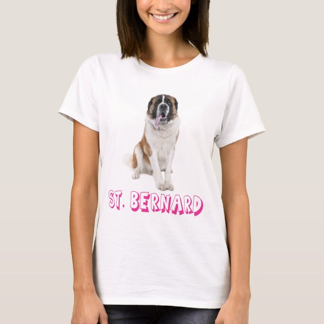 Love Saint Bernard Puppy Dog T-Shirt (Front)