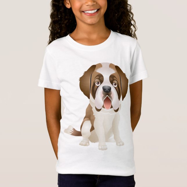 Love Saint Bernard Puppy Dog Tee Shirt (Front)