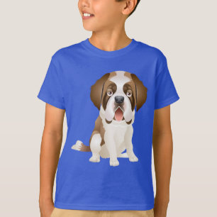 Love Saint Bernard Puppy Dog Tee Shirt