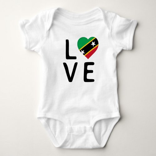 Love _ Saint Kitts and Nevis Flag Baby Bodysuit