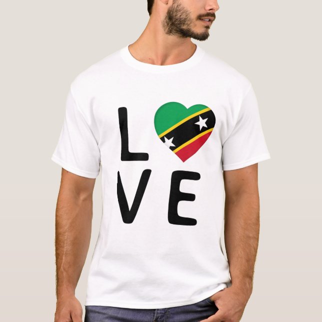 Love - Saint Kitts and Nevis Flag T-Shirt (Front)