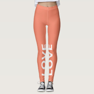 Love Salmon Monochrome Classic Text Leggings