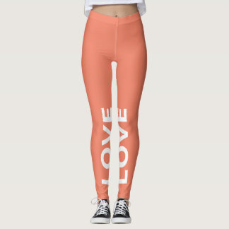 Love Salmon Monochrome Classic Text Leggings