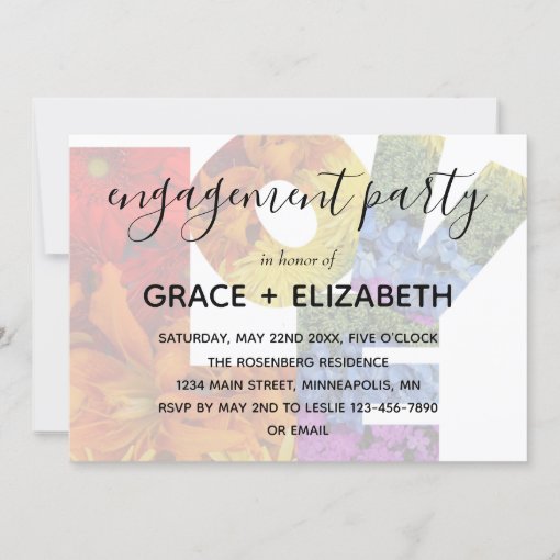 Love Same Sex Wedding Engagement Party Invitation Zazzle 