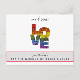 LOVE Same-Sex Wedding Save the Date Postcard