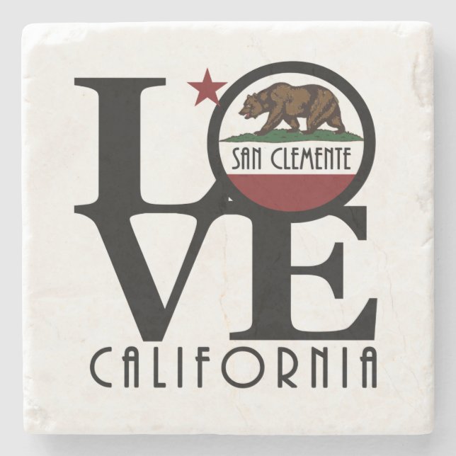 LOVE San Clemente California Stone Coaster (Front)