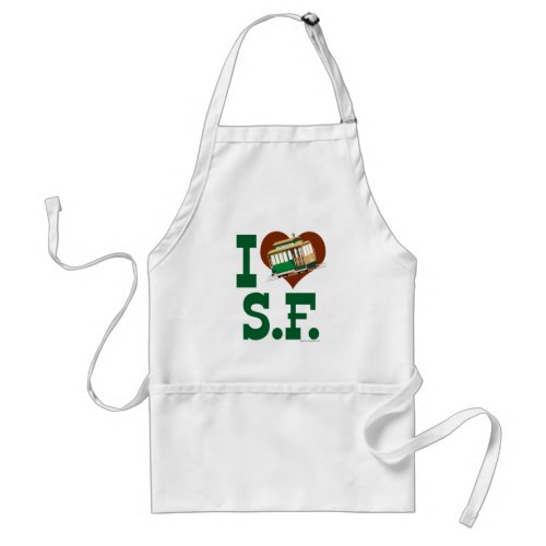 Love San Francisco Cable Cars Illustrated Art Adult Apron