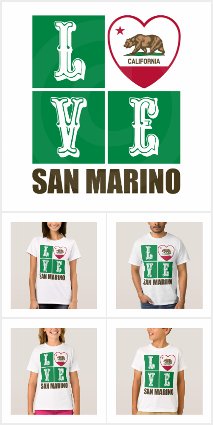 Love San Marino California State Flag Heart